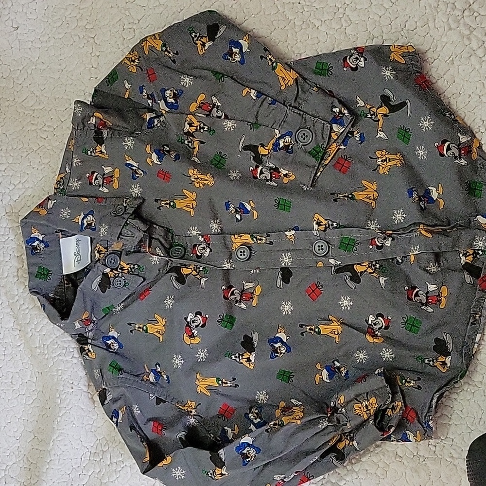 Disney Mickey and Friends Christmas button down 12m